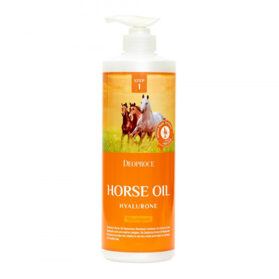DEOPROCE HORSE OIL HYALURONE SHAMPOO Шампунь для волос с гиалуроновой кислотой и лошадиным жиром 1000мл