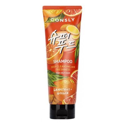 CONSLY Grapefruit & Ginger Shampoo for Deep Cleansing & Freshness Глубоко очищающий шампунь с экстрактами грейпфрута и имбиря 250мл