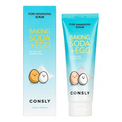 CONSLY Baking Soda & Egg Pore Minimising Scrub Скраб для лица с содой и яичным белком 120мл