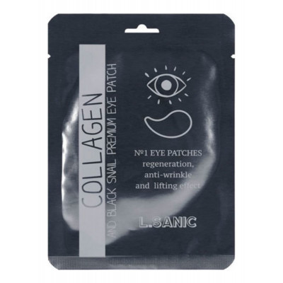 L.SANIC Collagen Аnd Black Snail Premium Eye Patch Гидрогелевые патчи для области вокруг глаз с коллагеном и муцином черной улитки 60шт