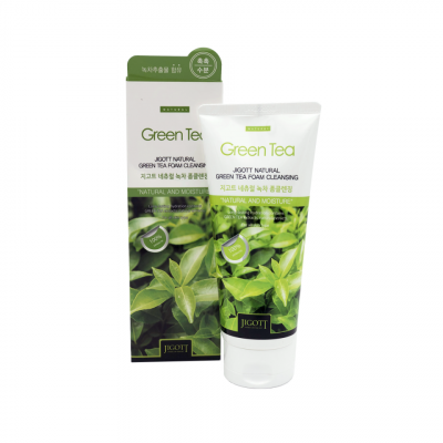 JIGOTT Natural Green Tea Foam Cleansing Пенка для умывания с экстрактом зеленого чая 180мл