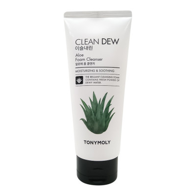 TONYMOLY CLEAN DEW Aloe Foam Cleanser Очищающая пенка для умывания с экстрактом алоэ вера 180мл