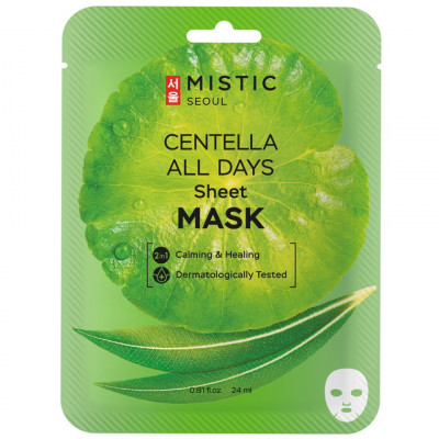 MISTIC CENTELLA ALL DAYS Sheet mask Тканевая маска для лица с экстрактом цeнтеллы азиатской 24мл