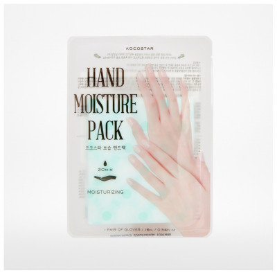 KOCOSTAR HAND MOISTURE PACK (MINT) Увлажняющая и охлаждающая маска-перчатки для рук с экстрактом мяты и гиалуроновой кислотой 16мл