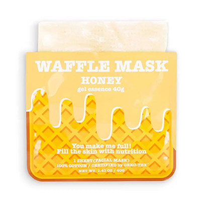 KOCOSTAR WAFFLE MASK Honey Тканевая маска для лица с вафельной текстурой с экстрактом мёда 40г