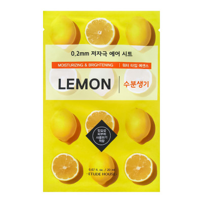 ETUDE HOUSE 0.2 Air Mask Lemon Moisturizing & Brightening Маска для лица тканевая с экстрактом лимона 20мл