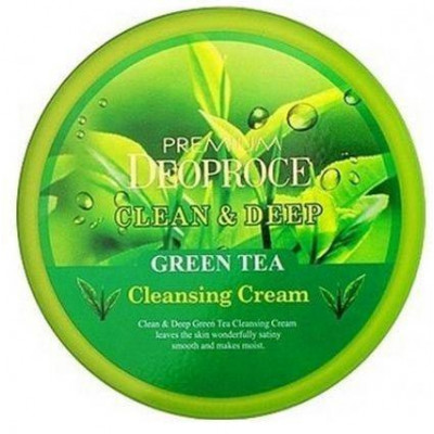 DEOPROCE PREMIUM CLEAN & DEEP GREEN TEA CLEANSING CREAM Очищающий крем для лица с экстрактом зелёного чая 300г