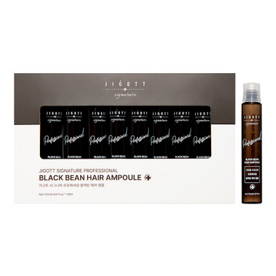 Jigott Signature Professional Black Bean Hair Ampoule Сыворотка для волос с экстрактом чёрной фасоли  10*13мл