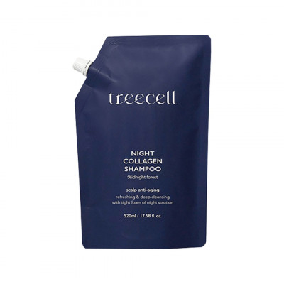 TREECELL Night Collagen Shampoo Midnight Forest (Refill) Ночной шампунь для волос с коллагеном Полночь в лесу 520мл