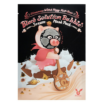 Elizavecca Witch Piggy Hell-Pore Black Solution Bubble Serum Mask Pack Маска для лица тка 28г