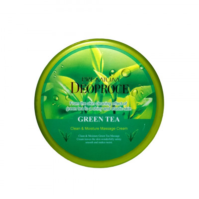 DEOPROCE PREMIUM CLEAN & MOISTURE GREEN TEA MASSAGE CREAM Очищающий и увлажняющий массажный крем с экстрактом зелёного чая 300г