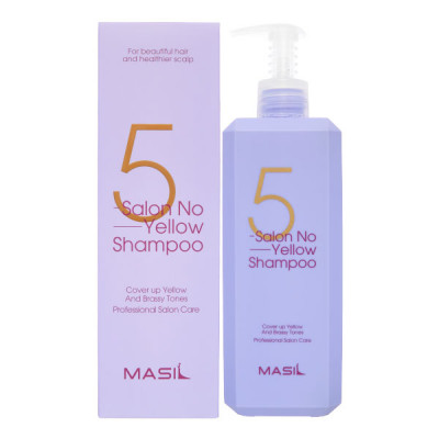 MASIL 5 SALON NO YELLOW SHAMPOO Тонирующий шампунь для осветлённых волос против желтизны 500мл