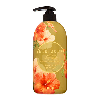 Jigott Hibiscus Perfume Body Wash Парфюмированный гель для душа с экстрактом гибискуса  750мл