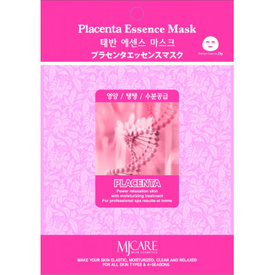 MJCARE PLACENTA ESSENCE MASK Тканевая маска  для лица с экстрактом плаценты 23г