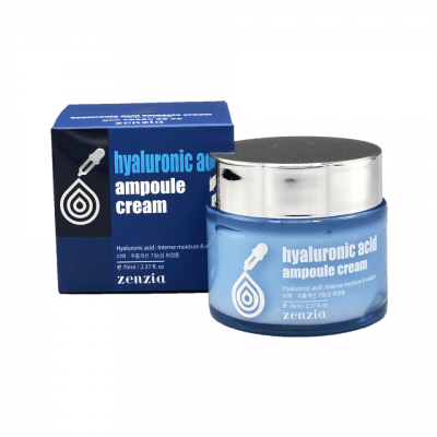 ZENZIA Hyaluronic Acid Ampoule Cream Увлажняющий крем для лица с гиалуроновой кислотой 70мл