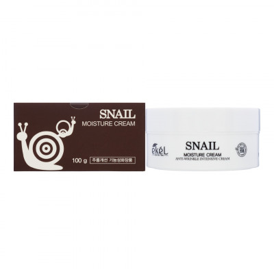 EKEL Moisture Cream Snail Увлажняющий крем для лица с муцином улитки 100г