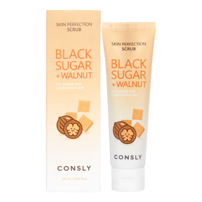 CONSLY Black Sugar & Walnut Skin Perfection Scrub Скраб для лица с черным сахаром и экстрактом грецкого ореха 120мл
